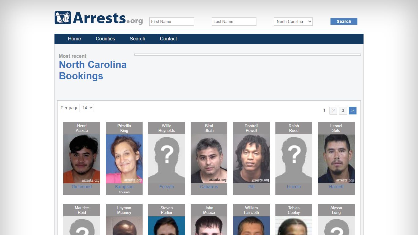 North Carolina Arrests and Inmate Search